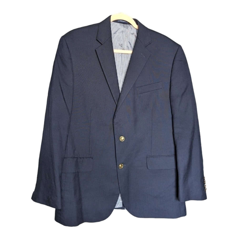 44R • Stafford • Double Breasted Navy Blazer With Gold Buttons